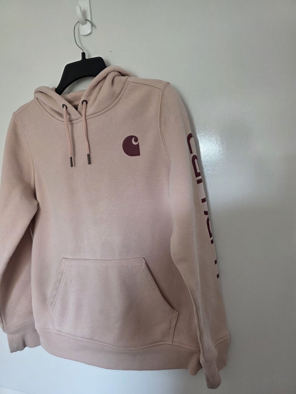 Carhartt Hoodie Sweatshirt Womens Pink Relaxed Work Outdoor Heavy Pullover M